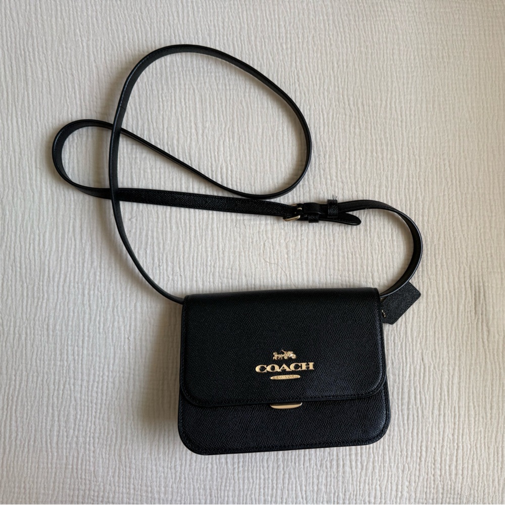 Coach Black Crossbody with Gold Logo Hardware